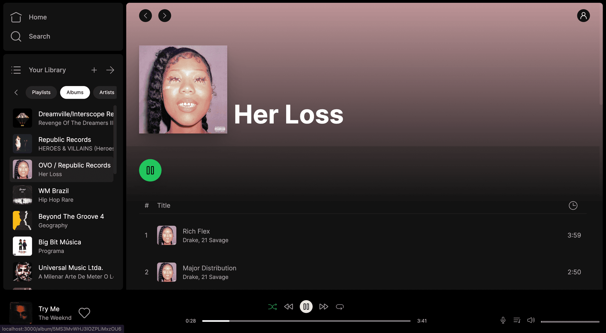 thumbnail Spotify UI clone